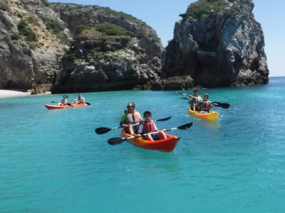 Excursión guiada en kayak de mar a la playa de Ribeiro do Cavalo desde Sesimbra, Parque Natural de Arrábida