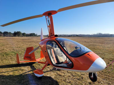 Baptême d'autogire au-dessus du Cotentin depuis Lessay