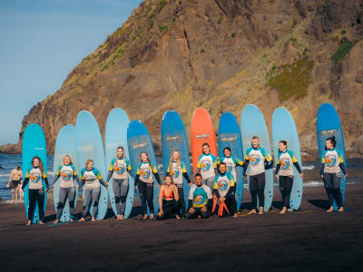 Surfing Lessons on Algoa Beach in Porto da Cruz, Madeira