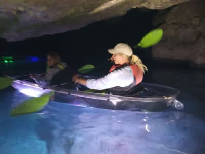 Transparent Night Glow Kayak Tour with LED lights in Pula