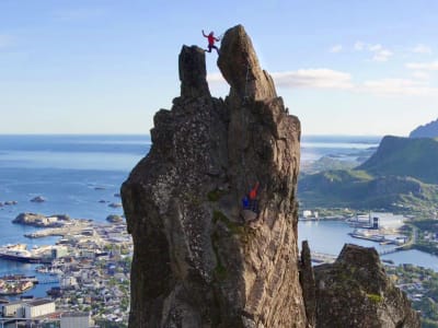 Guided Rock Climbing on Svolværgeita's Twin Horns in Lofoten