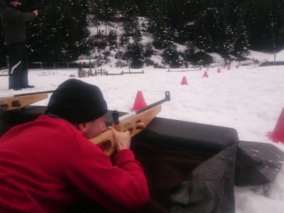 Pista de biatlón en Campan, cerca de La Mongie