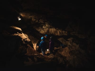 Caving in the Trou de la Fée cave, Saguenay-Lac-Saint-Jean