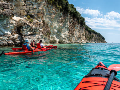 Blue Cave Sea Kayaking Excursion in Lefkada with a Taste of Greece