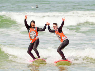 Clases de surf para principiantes en Moliets-et-Maa, en las Landas