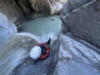 Descent of the Ecot canyon in Bonneval-sur-Arc near Val d'Isère