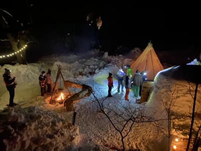 Balade en raquettes au Monêtier-les-Bains avec fondue en igloo et tipi