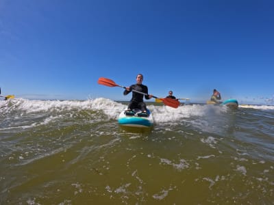 Discover kayak surfing at Trouville-sur-Mer, Normandy