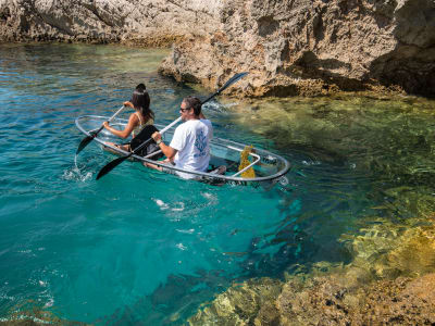 Transparent kayak tour in Arrábida near Lisbon