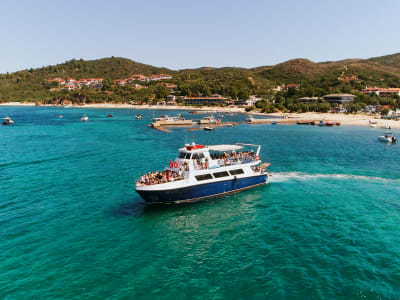 Blue Lagoon, Diaporos, and Agios Isidoros Boat Cruise from Ouranoupoli, in Chalkidiki