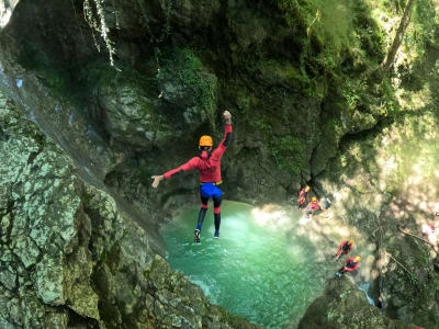 Descent of the upper part of the Furon canyon, near Grenoble