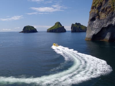 Excursión de una hora en semirrígida por el archipiélago de Vestmannaeyjar