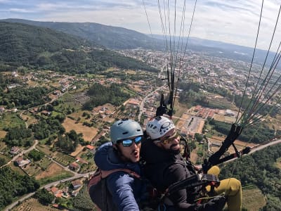 Tandem Paragliding Flight over Louzan Mountain, near Coimbra