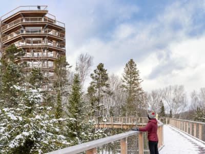 Panoramic hike on the sentier des cimes trail near Mont-Tremblant, Laurentians