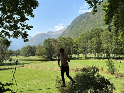 Tree-top adventure course near Saint-Lary-Soulan, Pyrenees