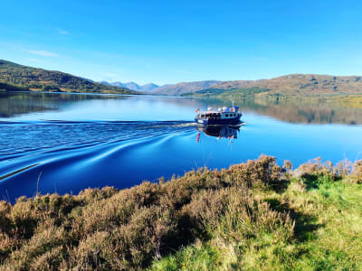 Excursion guidée à vélo électrique dans les Trossachs avec croisière en bateau à vapeur sur le Loch Katrine