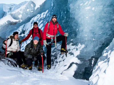 Randonnée glaciaire vers la grotte de glace bleue de Sólheimajökull depuis Reykjavík