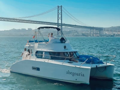 Paseo en barco catamarán privado por Lisboa