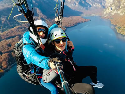 Tandem Paragliding Flight over Lake Bohinj from Bohinjska Bistrica