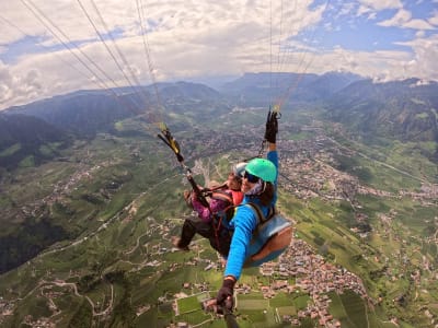 Tandem Paragliding Flight over Merano, South Tyrolean Alps