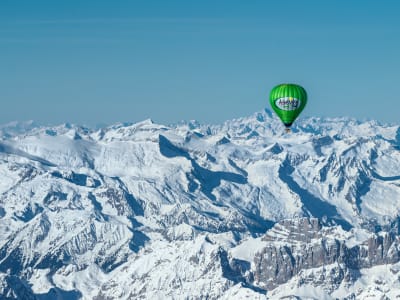 Hot air balloon ride above the Tyrolean Alps near Innsbruck