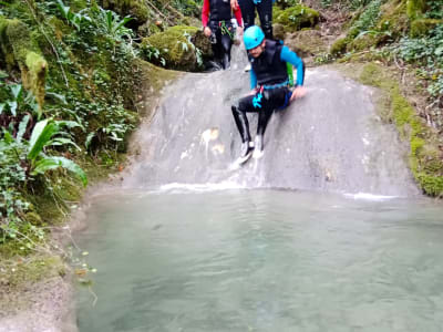 Aquatic Hike in the Eaux Bleues Canyon in the Vercors near Grenoble