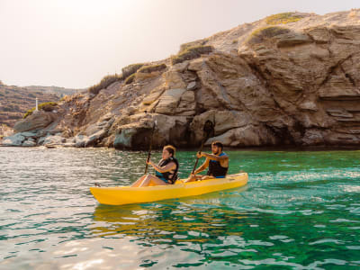 Kajakausflüge vom Strand Ligaria in Agia Pelagia bei Heraklion