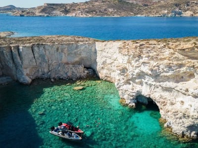 Full-Day Private Boat tour around Kleftiko and Sikia from Pollonia, in Milos