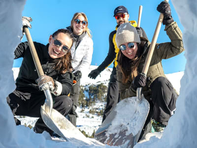 Igloo Construction in Grau Roig near Grandvalira, Andorra