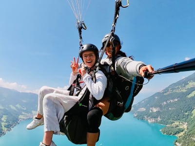 Tandem Paragliding Flight above Interlaken