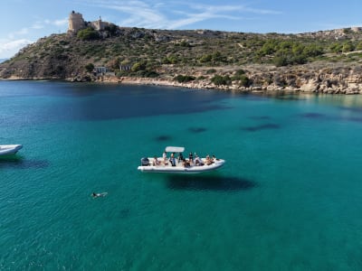Boat Tour around the Gulf of Cagliari, Sardinia, with swimming and Prosecco