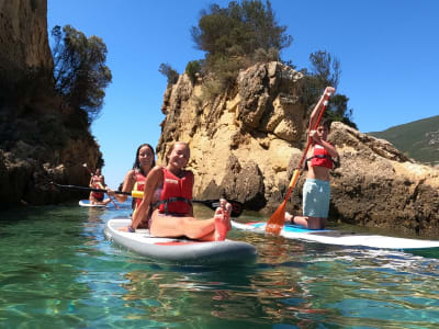 Stand-Up Paddleboarding in the Arrábida Natural Park from Creiro Beach, near Lisbon