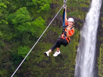 Waterfall zipline tour on Hawai’i Island