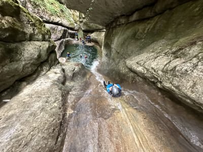 Descent of the Ternèze canyon near Chambéry, Savoie