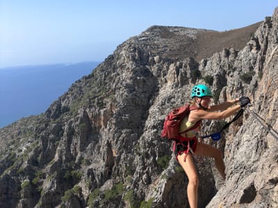 Sportlicher Klettersteig in Kapetanianá, im Asterousia-Gebirge auf Kreta