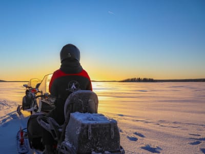 Chasse aux aurores boréales en motoneige à Mörön près de Luleå