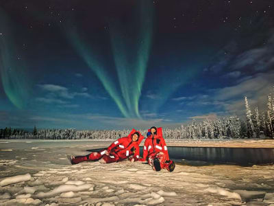 Aurore boréale Glace flottante de l'Arctique depuis Rovaniemi