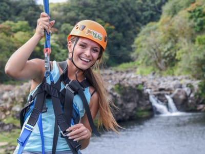  Tour en zipline au-dessus des chutes d'Umauma près de Hilo, Big Island