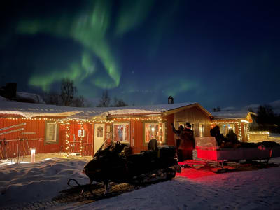 Paseo privado en trineo de auroras boreales en el Parque Nacional de Abisko desde Abisko