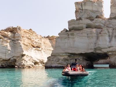 Half-Day Private Boat tour around Kleftiko and Sikia from Pollonia, in Milos
