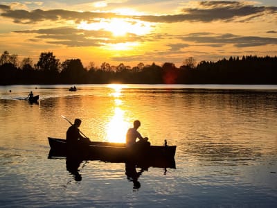 Sol de Medianoche Excursión en canoa desde Rovaniemi