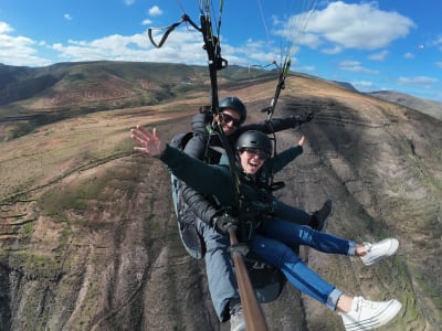 Tandem Paragliding Flight over Lanzarote from Tenesar, near Tinajo