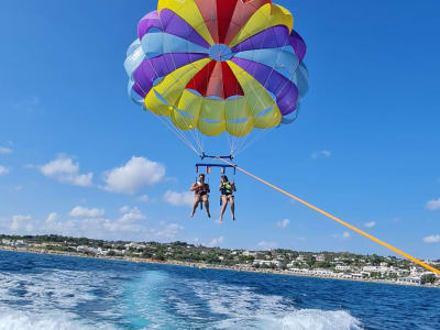 Parasailing at Torre Vado near Santa Maria di Leuca, Puglia