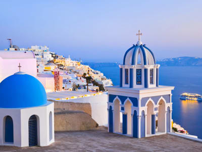 Excursión en barco de ida y vuelta a Santorini desde Naxos