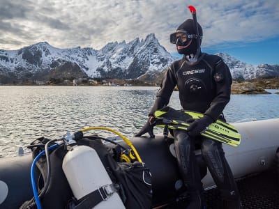 Winter Arctic Scuba Dive in the Lofoten Archipelago from Ballstad