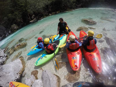 Kajakfahren auf dem Fluss Soca in Bovec