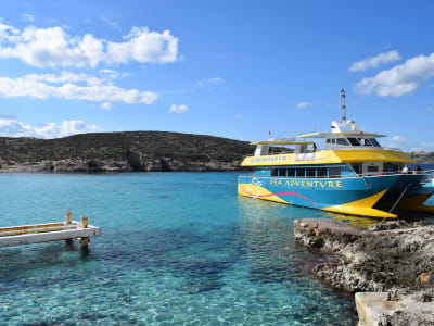 Catamaran Trip from Malta to the Crystal Lagoon on Comino Island