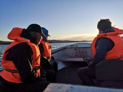 Boat Fishing Tour on Torne River near Laxforsen, Kiruna