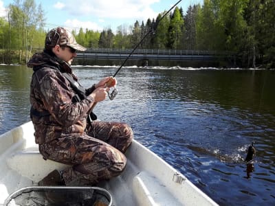 Excursión de pesca en el río Kuusaankoski desde Kuusa, cerca de Laukaa