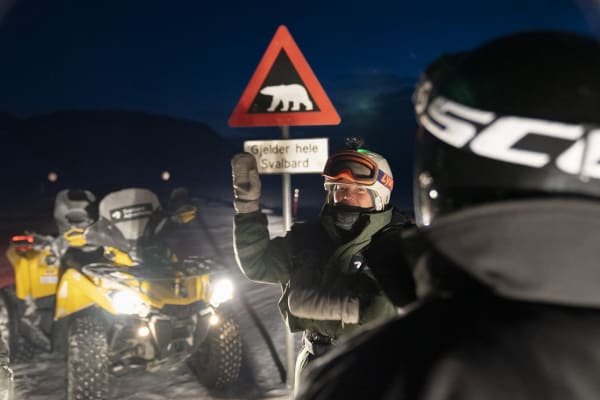 Polar Night Quad Biking in the Advent Valley from Longyearbyen in Svalbard